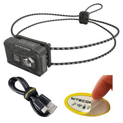 Nitecore NU20 frontal empaquetada mostrando ligereza y potencia