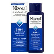 Nizoral front packaging showing bottle and label for easy identification and benefits