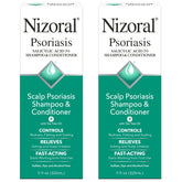 Nizoral front packaging showing 2-pack and product benefits for clearer scalp