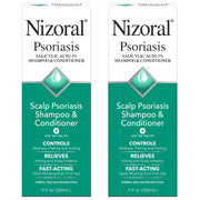 Nizoral front packaging showing 2-pack and product benefits for clearer scalp