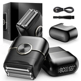 NKTMXY shaver front view showing ergonomic body and controls for comfortable grip