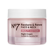 No7 crema nocturna frontal mostrando el frasco y beneficio de hidratación profunda