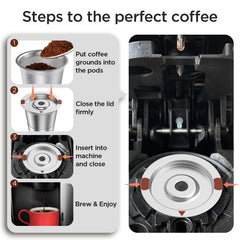 NOALTO filtro en uso dentro de cafetera Keurig demostrando compatibilidad
