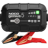 NOCO GENIUS5 front view showing compact charger and indicators for easy identification and setup