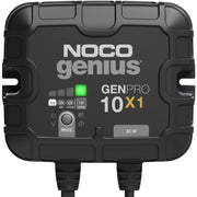 NOCO GENPRO10X1 vista frontal mostrando controles y carcasa, durabilidad visual
