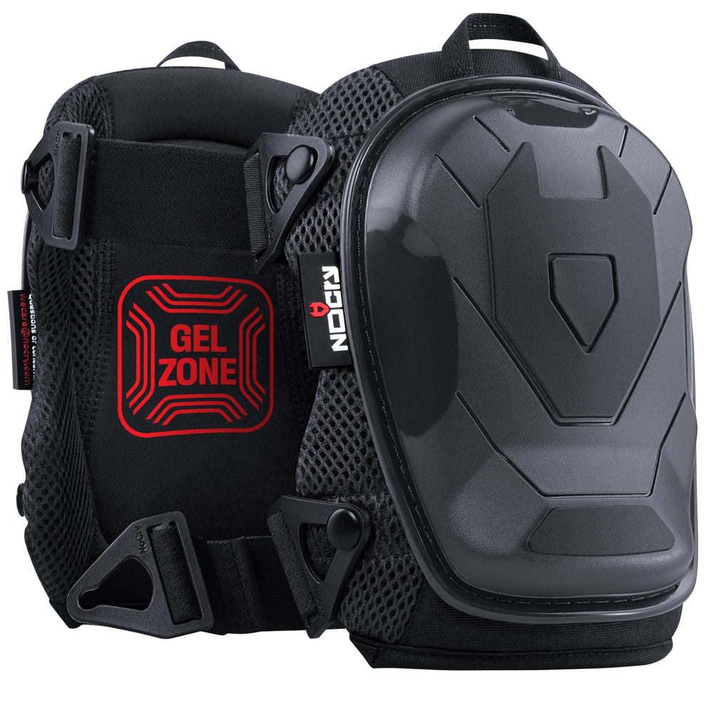 NoCry front view showing full knee pad and durable shell benefit