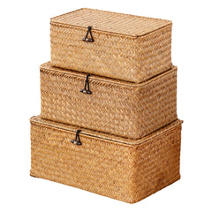 Nonam caja con tapa vista frontal que organiza y embellece estantes