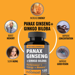 Polvo de extracto de ginseng rojo NooMost en primer plano, evidencia de origen vegetal