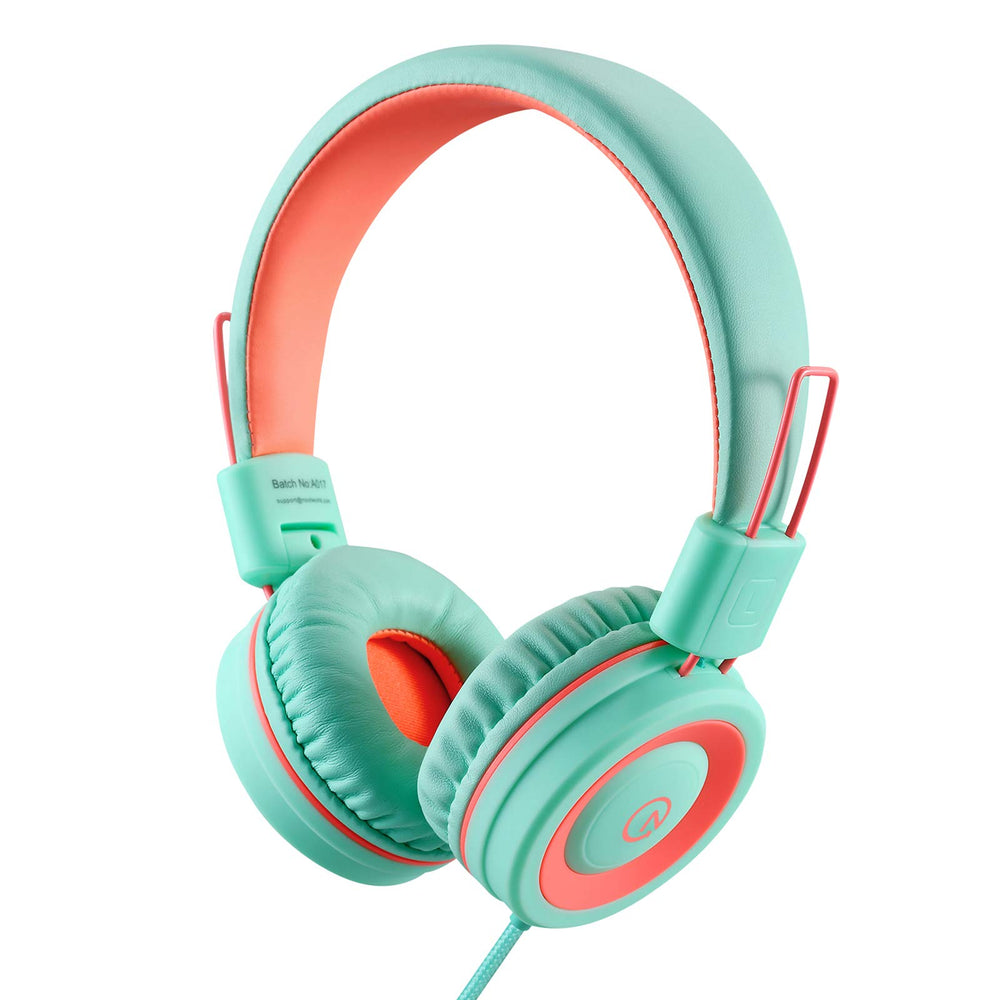 noot products vista frontal del auricular mint coral, cómodo y resistente