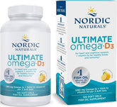 Nordic Naturals vista frontal del envase mostrando el producto y beneficios