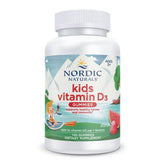 Nordic Naturals envase frontal de gomitas D3 sandía mostrando cantidad
