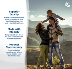 Nordic Naturals gomitas en mano para comparar tamaño y fácil consumo
