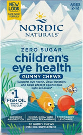 Nordic Naturals frasco frontal mostrando gomitas y beneficios visuales