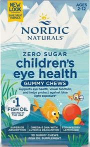 Nordic Naturals frasco frontal mostrando gomitas y beneficios visuales