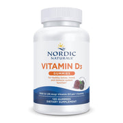 Nordic Naturals frasco frontal con gomitas wild berry y 120 unidades, presentación clara