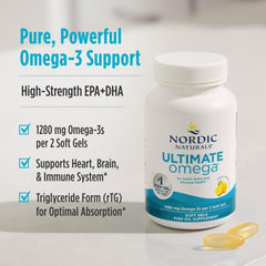 Nordic Naturals label closeup showing omega‑3 concentration and ingredient clarity