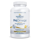 Nordic Naturals ProOmega front packaging showing product identity and lemon flavor benefits