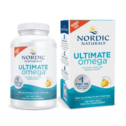 Nordic Naturals bottle front view showing product benefits and lemon flavor
