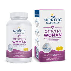 Nordic Naturals front packaging showing lemon-flavored women's omega-3 benefits