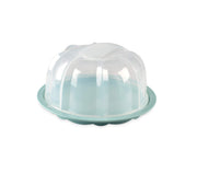 Nordic Ware vista frontal del cake keeper protegiendo la tarta con elegancia