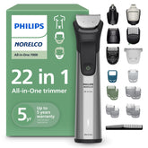 Norelco All-in-One 7000 frontal con accesorios, versatilidad para todos los cortes