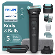 Norelco body groomer 7000 front view showing ergonomic grip and control benefits