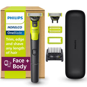 Philips Norelco OneBlade 360 front view showing kit and ergonomic handle for easy control
