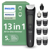 Norelco Philips trimmer front view showing kit and case, clear overview and benefit