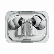 Nothing Ear (a) vista frontal en blanco mostrando diseño compacto y confort