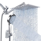 nottia front view of dual showerhead showing full coverage benefit