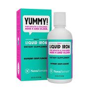 NovaFerrum front label on 16 fl oz bottle showing size and kid-friendly design benefit
