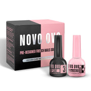 NOVO OVO kit frontal con ambas botellas mostrando el set completo y beneficio de durabilidad