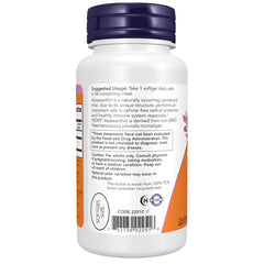 NOW Foods envase abierto con softgels visibles, útil para evaluar cantidad por frasco