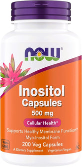 NOW Foods frasco delantero mostrando 200 cápsulas y beneficio vegano