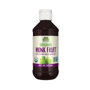 NOW Foods front packaging shows organic monk fruit liquid and ingredient clarity