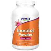 NOW Foods front packaging showing 1-pound myo-inositol powder and benefits