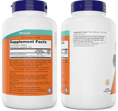 Now Foods primer plano de textura de la tableta para inspección