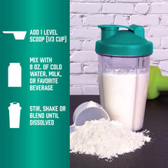 NOW Foods close-up of scoop emphasizing protein content and natural BCAA benefit