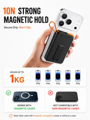 ntaanoo soporte plegable sosteniendo el iPhone para uso manos libres