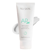 Nu Skin tubo frontal mostrando el diseño y beneficio sonrisa brillante