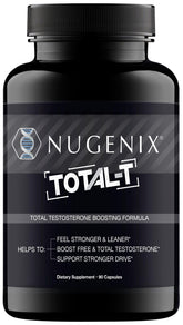 Nugenix Total-T front label showing product name and 90-count benefit