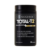 Nugenix Total-T2 vista frontal del envase mostrando 90 cápsulas y marca