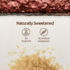 NuGo Slim detalle del chocolate negro cubriendo la barra, sabor real