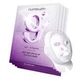 numbuzin empaque frontal mostrando cuatro mascarillas y banda, presenta conveniencia