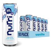Nurri lata frontal vainilla mostrando diseño y beneficios listos para beber