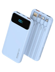 Nusyddy front view showing blue power bank and compact design benefit portability