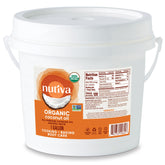 Nutiva frasco delantero 128 fl oz mostrando envase grande y práctico