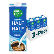 nutpods front packaging showing three 32oz cartons and product name, clear pantry benefit