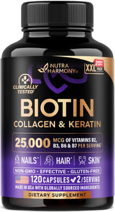 NUTRAHARMONY bottle front label showing key benefits and capsule count