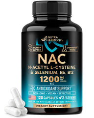 NUTRAHARMONY envase frontal de NAC 1200 mg mostrando etiqueta clara y confianza